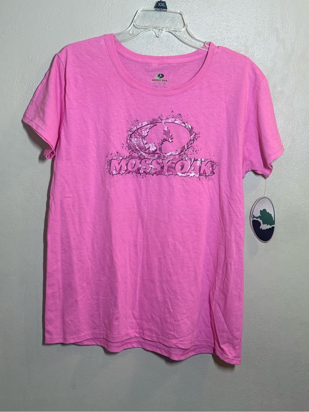 NWT Mossy Oak Women's PinK SS Logo Tee Sz XL